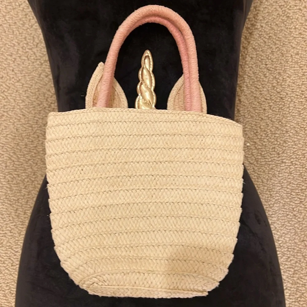 Unicorn Straw Tote